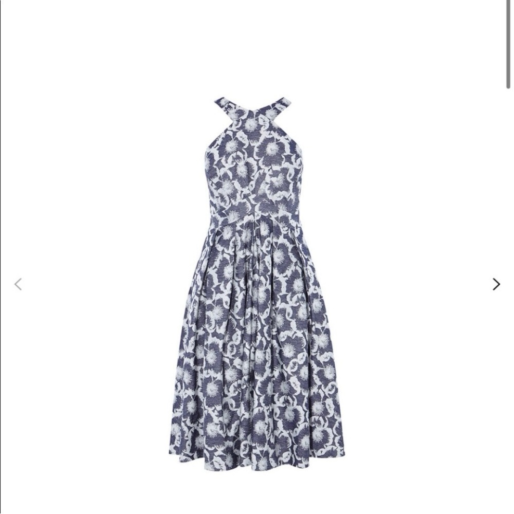 Karen Millen floral jacquard halter dress